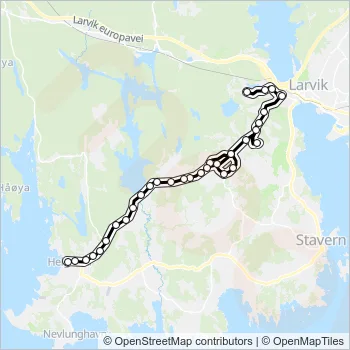 1305 Bus Line Map