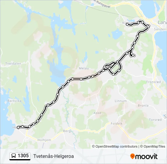 1305 Bus Line Map