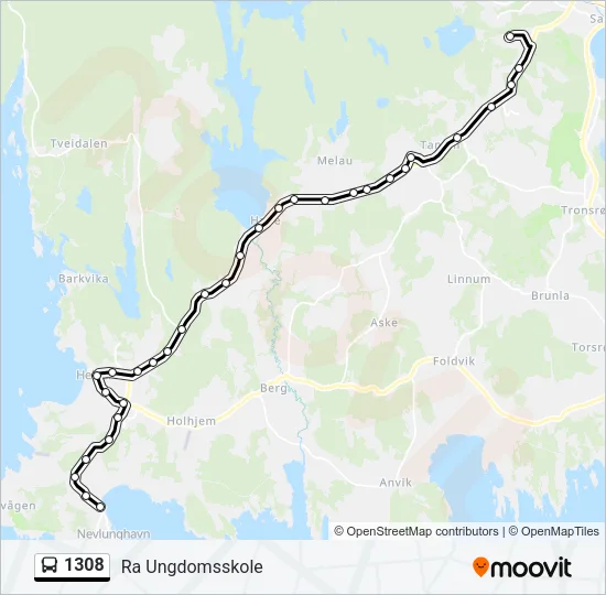 1308 Bus Line Map