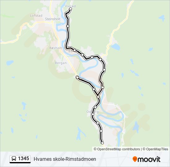 1345 bus Line Map