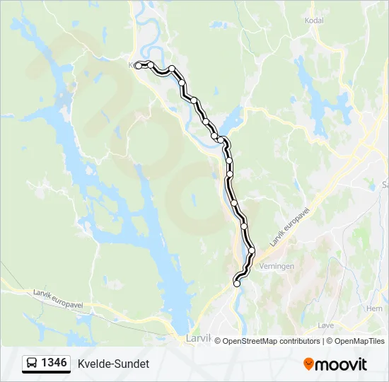 1346 Bus Line Map