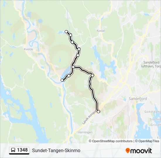 1348 Bus Line Map