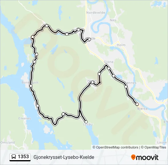 1353 Bus Line Map