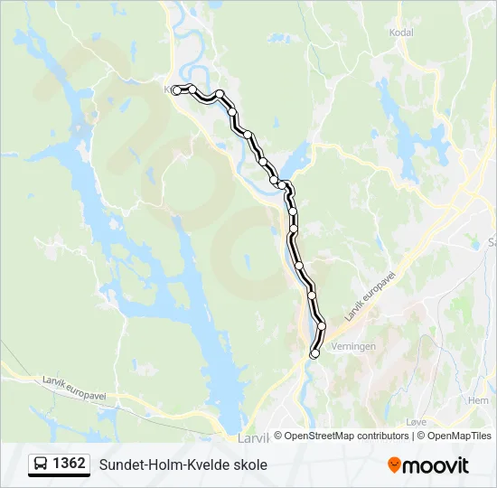 1362 Bus Line Map