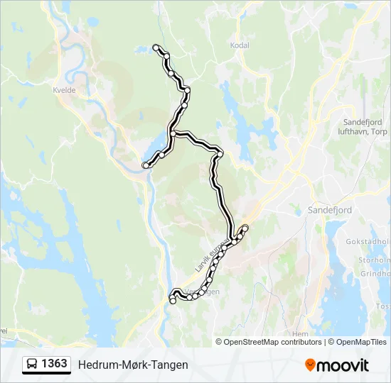 1363 Bus Line Map
