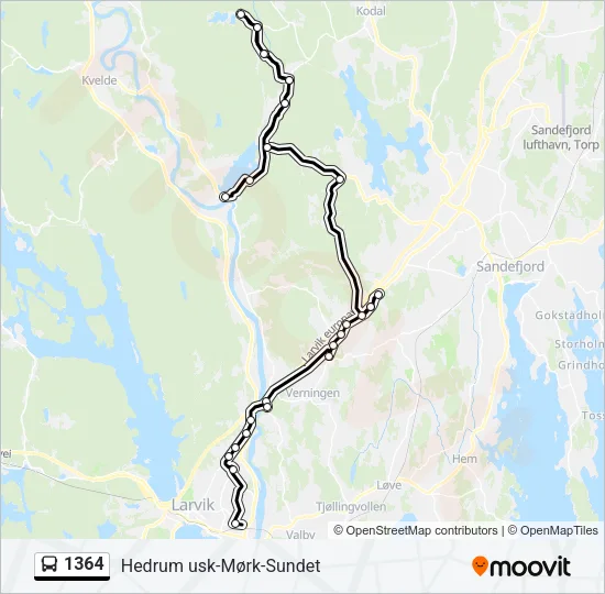 1364 Bus Line Map