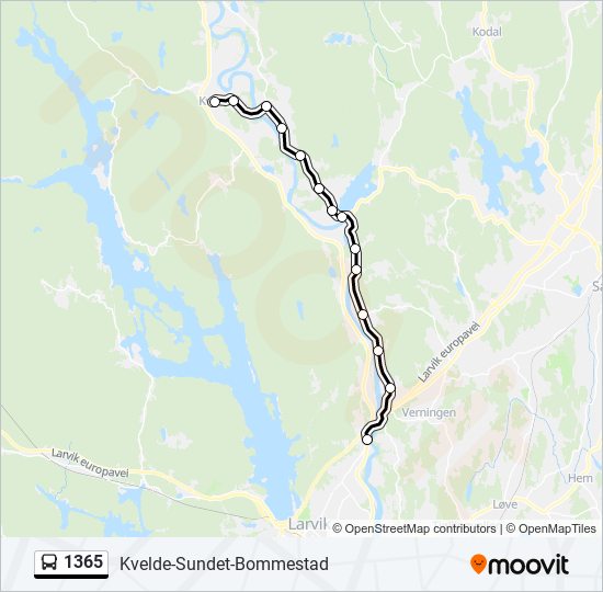 1365 bus Line Map