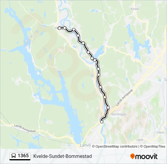 1365 Bus Line Map