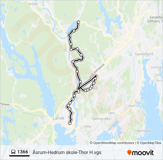 1366 Bus Line Map