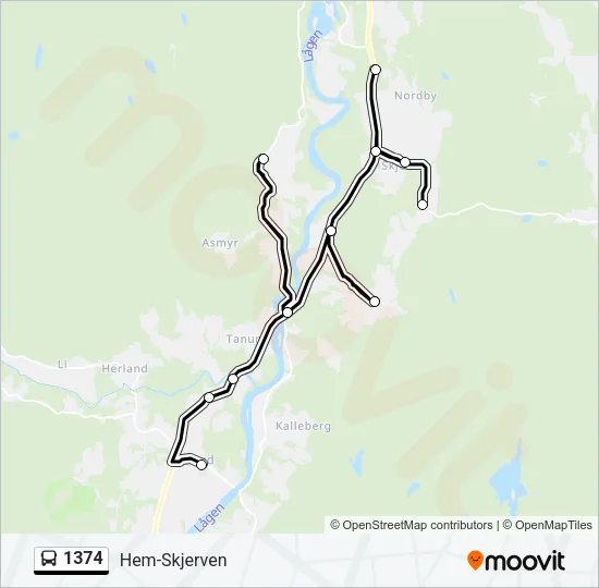 1374 Bus Line Map