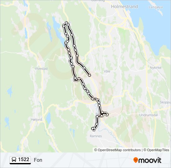 1522 bus Line Map