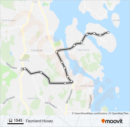 1545 bus Line Map