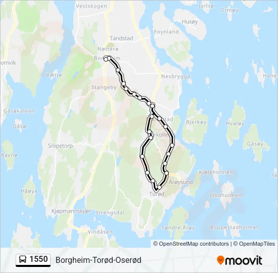 1550 Bus Line Map