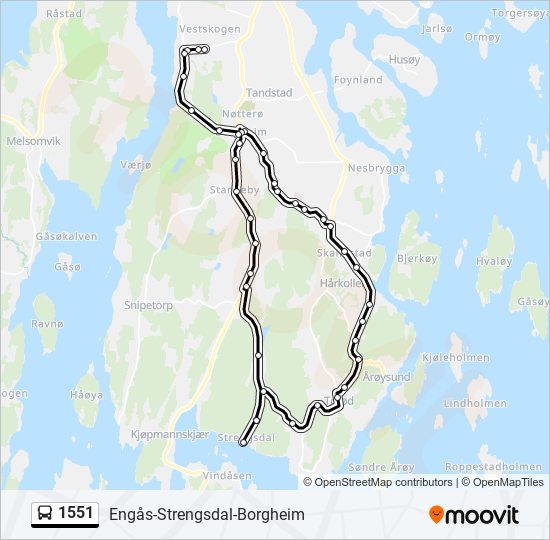 1551 bus Line Map