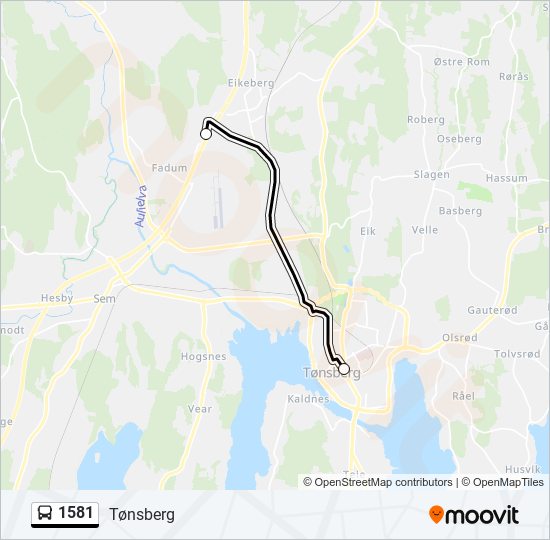 1581 bus Line Map