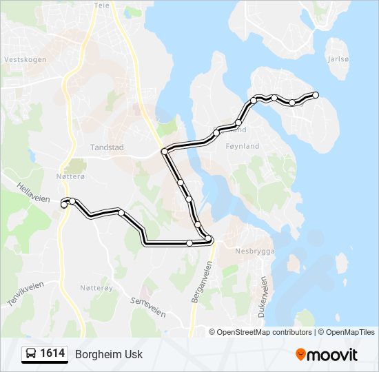 1614 bus Line Map