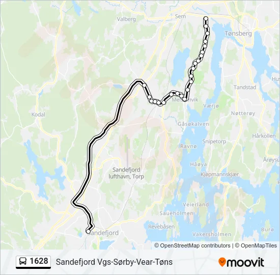 1628 Bus Line Map