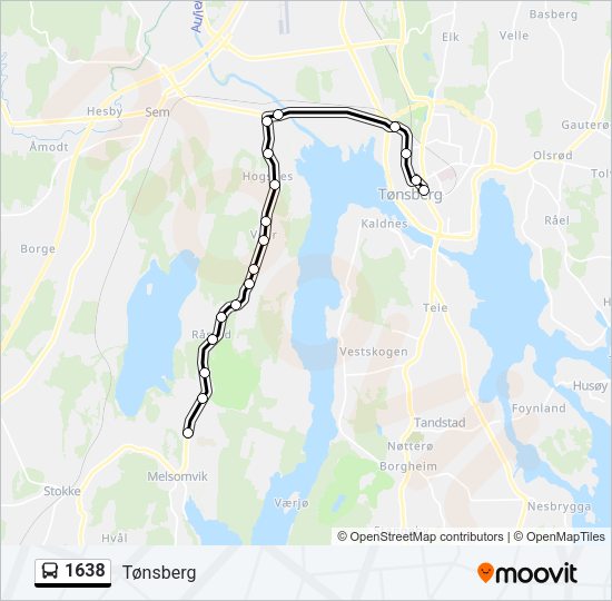 1638 Bus Line Map