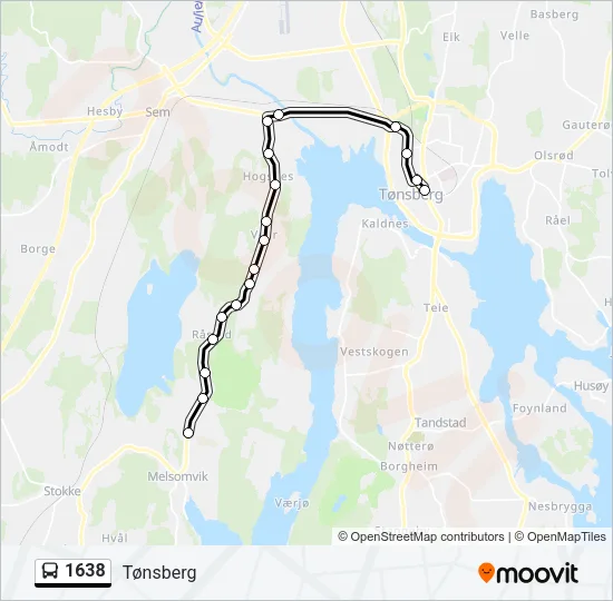 1638 Bus Line Map