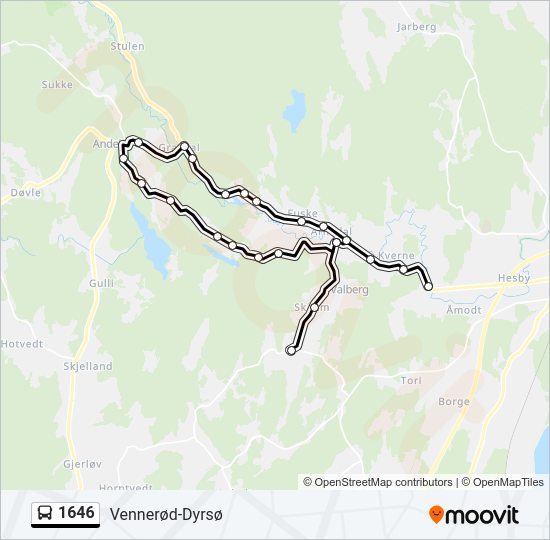 1646 bus Line Map