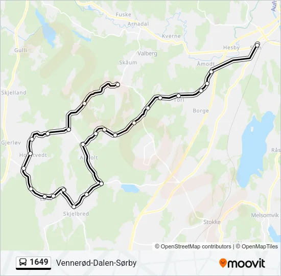 1649 Bus Line Map