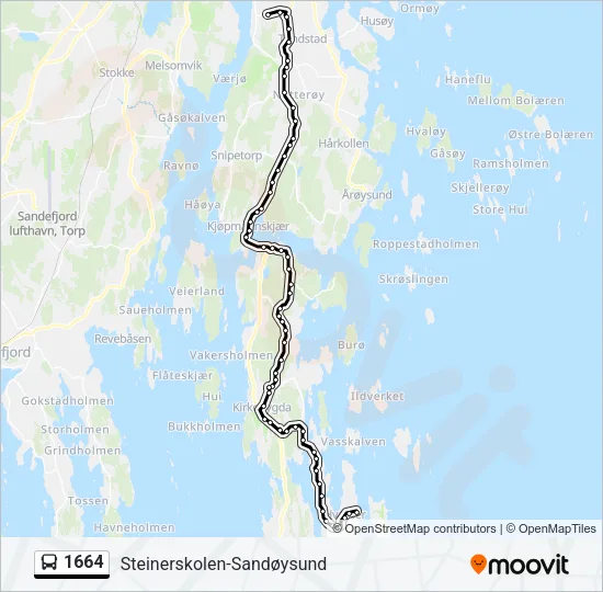 1664 Bus Line Map