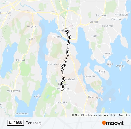 1688 bus Line Map