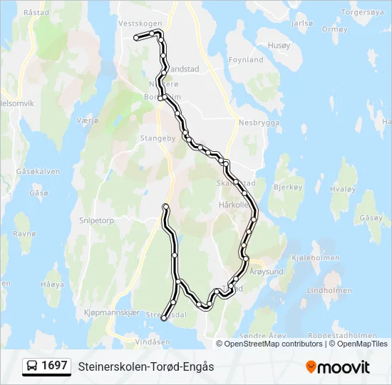 1697 Bus Line Map