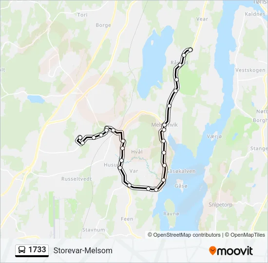1733 Bus Line Map
