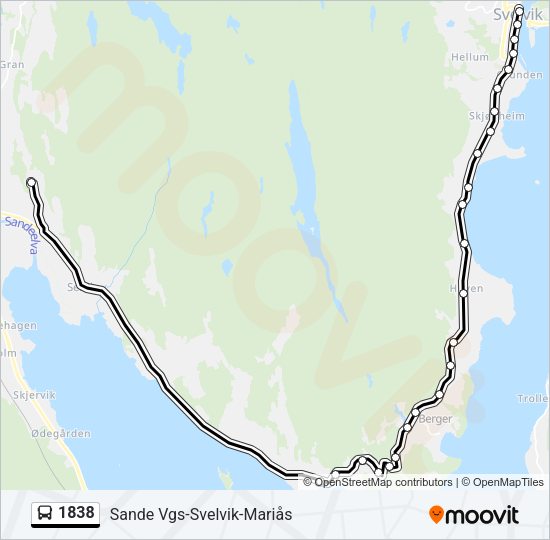 1838 Bus Line Map