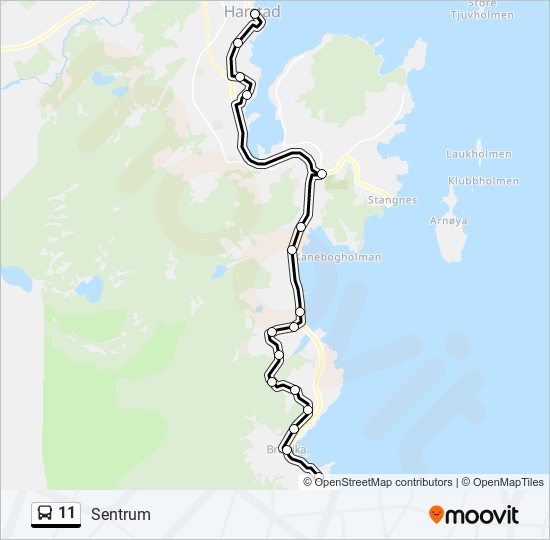 11 bus Line Map