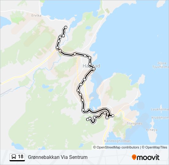 18 bus Line Map