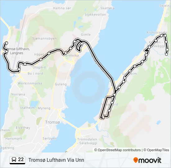 22 Bus Line Map