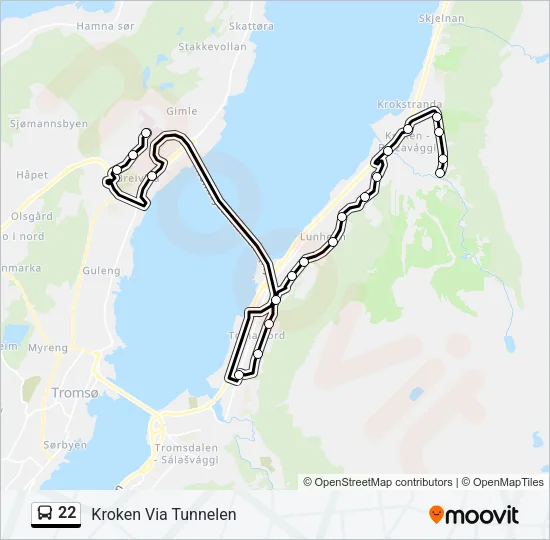 22 Bus Line Map
