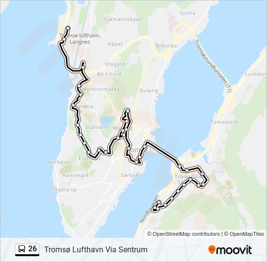 26 bus Line Map