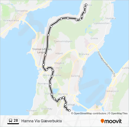 28 Bus Line Map