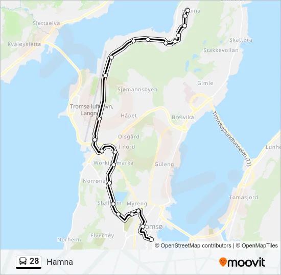 28 Bus Line Map