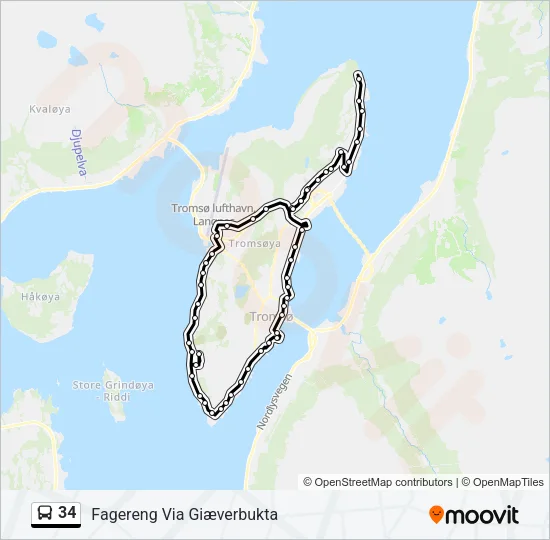 34 Bus Line Map