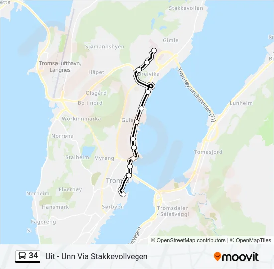 34 Bus Line Map