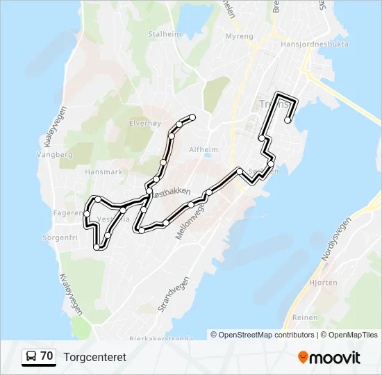 70 Bus Line Map