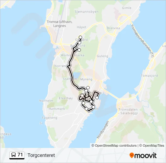 71 Bus Line Map