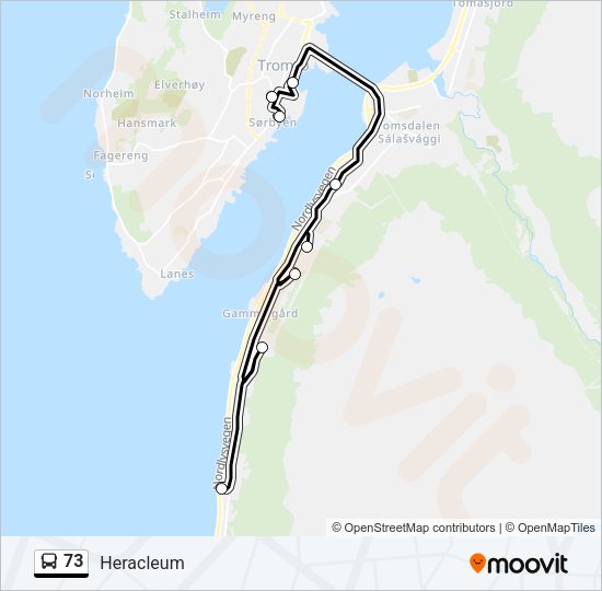 73 Bus Line Map