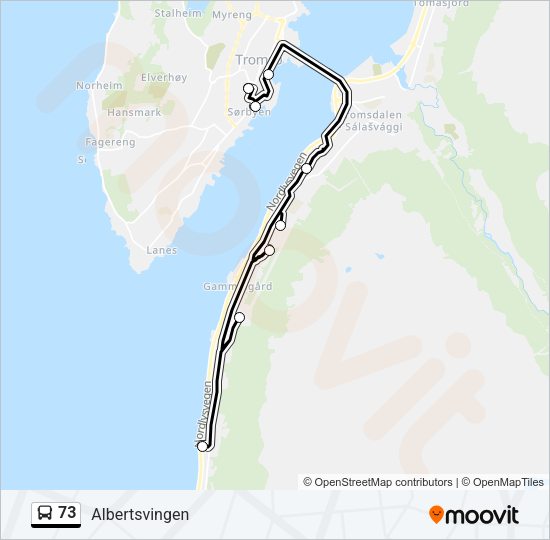 73 Bus Line Map