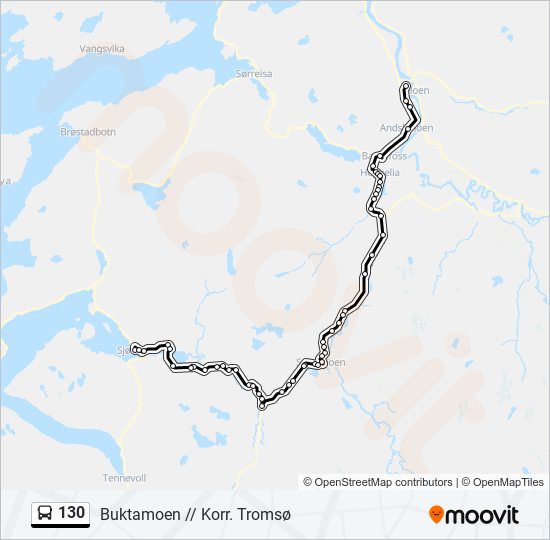 130 Route: Schedules, Stops & Maps - Tromsø Via Buktamoen (Updated)