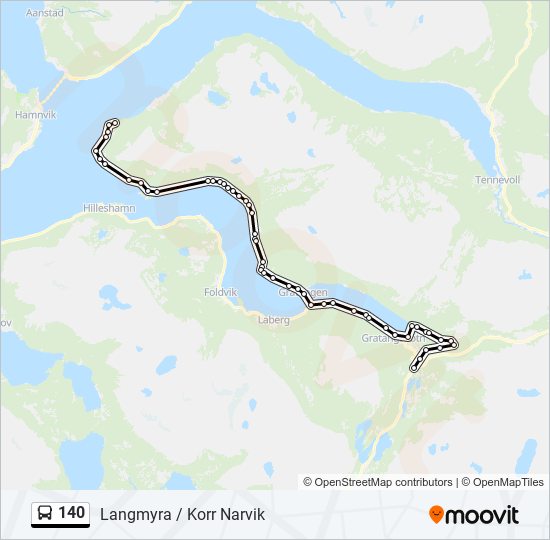 140 bus Line Map