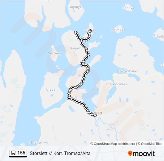 155 bus Line Map