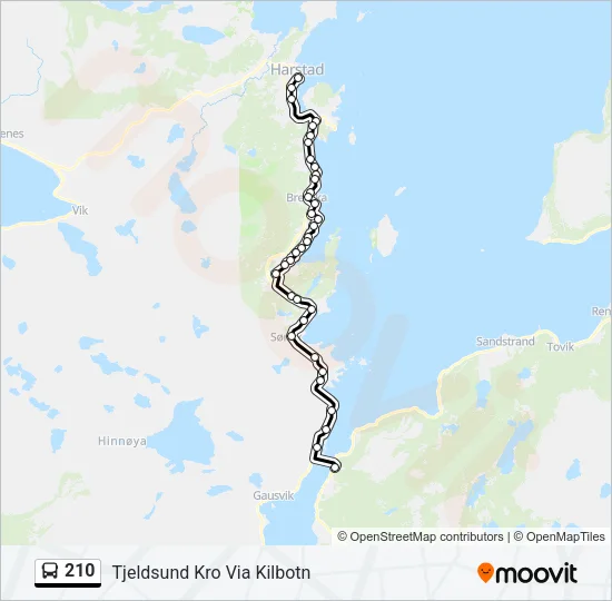 210 Bus Line Map