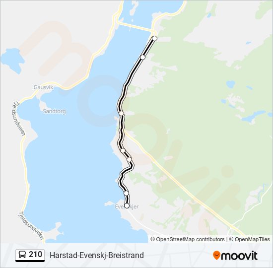 210 bus Line Map