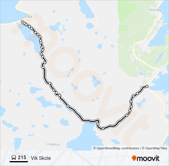 215 Bus Line Map