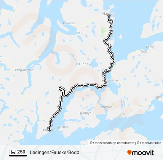 250 Bus Line Map